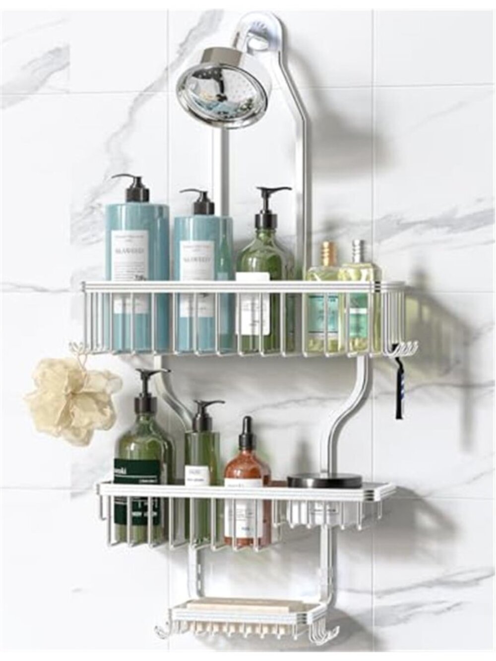 Never Rust Shower Caddy Hanging, Aluminum Shower Racks for Inside Shower, 3-Tier
